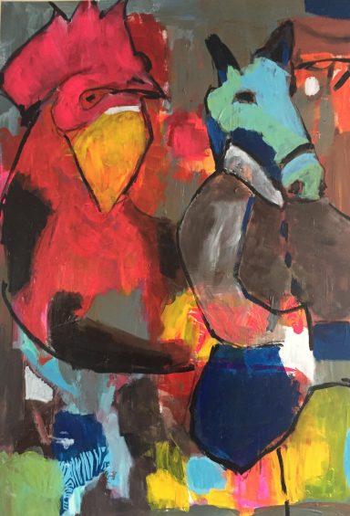 "ohne Titel" 2022 Acryl auf Pappe 70X100